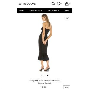 Norma Kamali Strapless Fishtail Dress